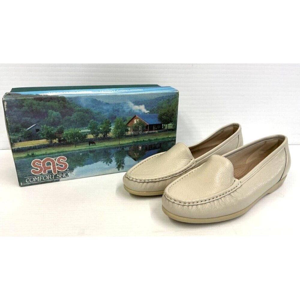 SAS Womens Simple Loafers Size 11M Bone Leather Comfort Casual New